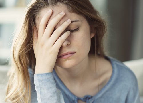 Woman suffering from anxiety & depression