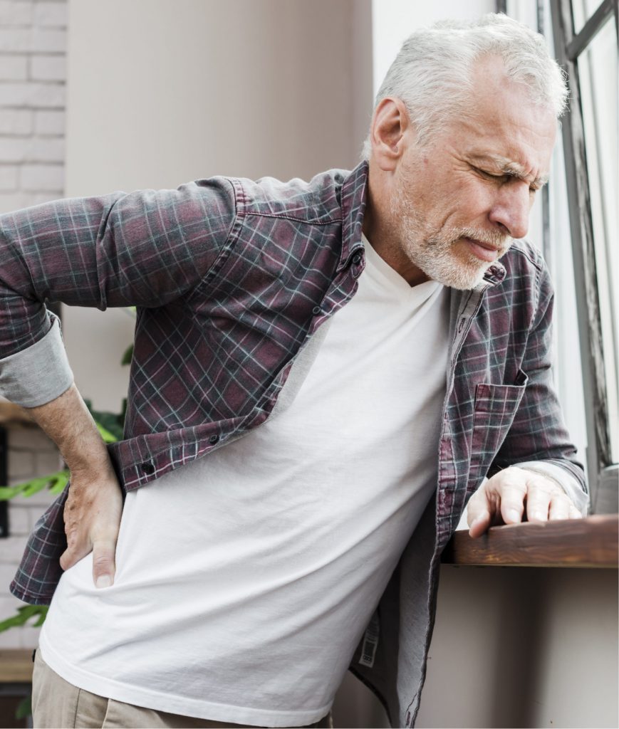 Older man with back pain