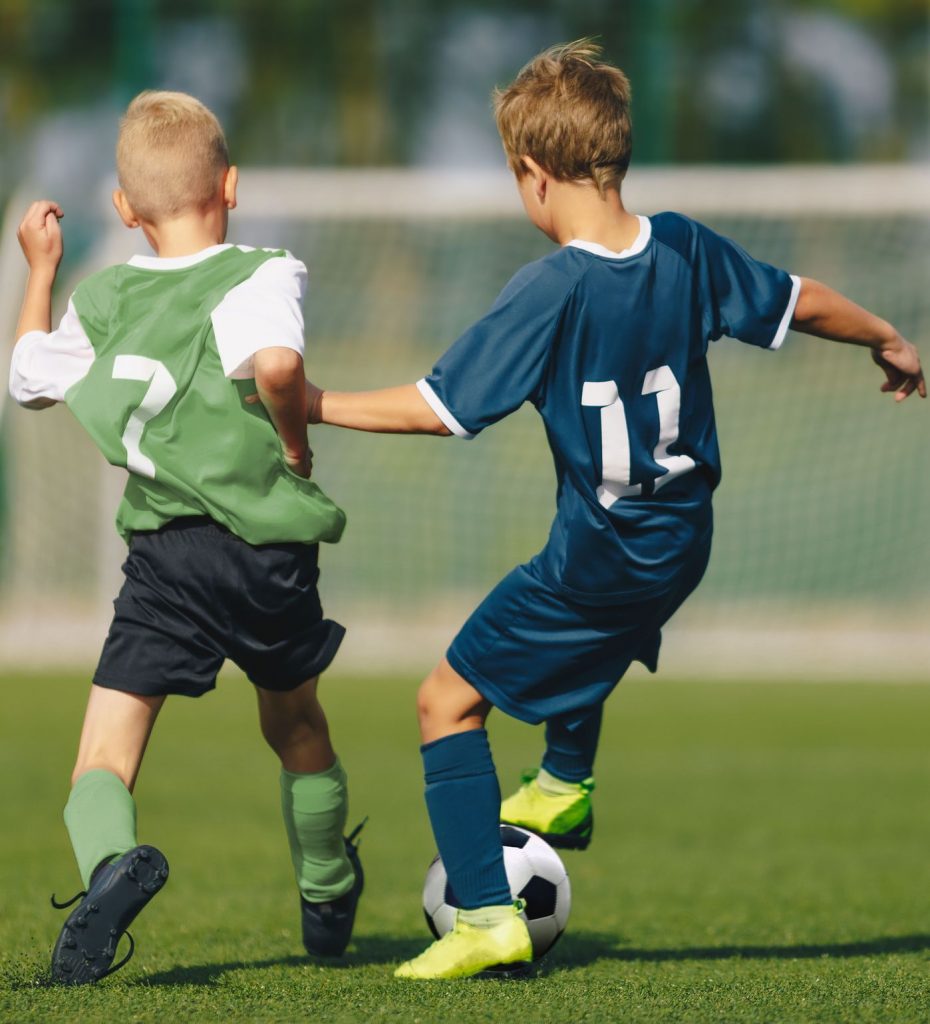 Kids playing soccer